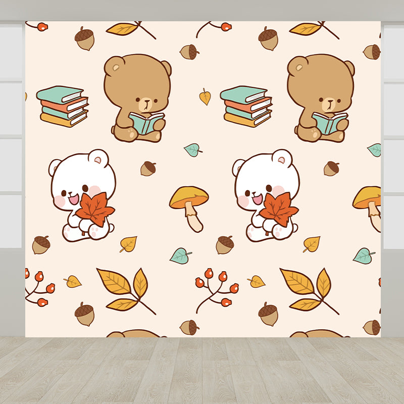 Illustration Mildew Resistant Mural Wallpaper Cartoon Animals Indoor Wall Mural