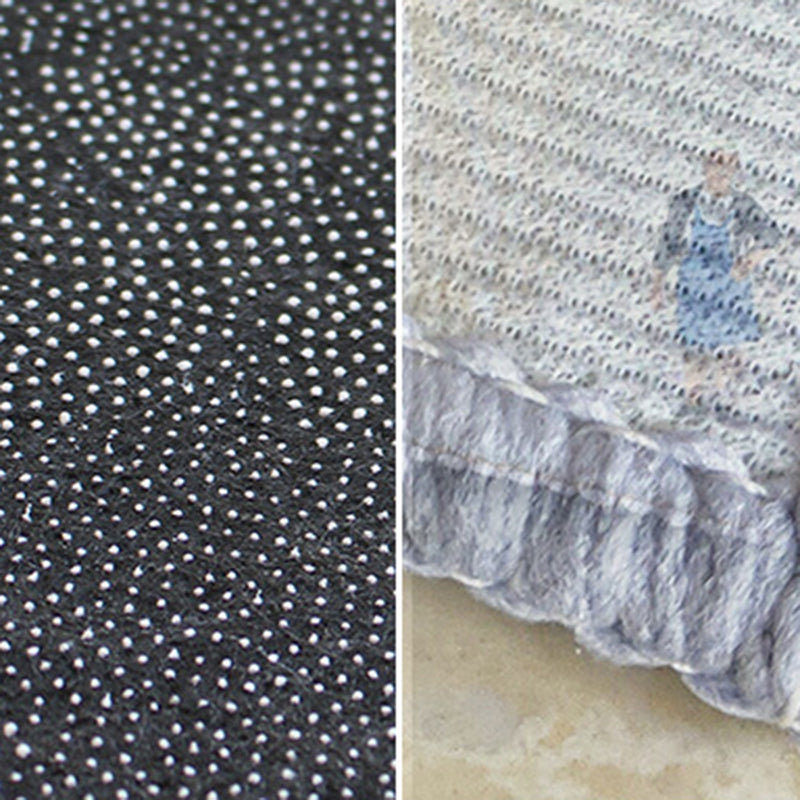 Gorgeous Grey Rug Polyester Feather Rug Washable Rug for Home Decor