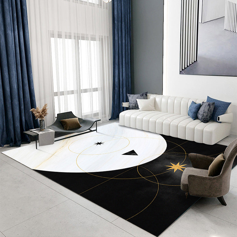 Luxury Modern Rug Pattern Polyester Rug Washable Rug for Living Room