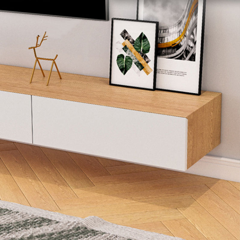 Faux Wood TV Console Contemporary Wall-mounted Media Console