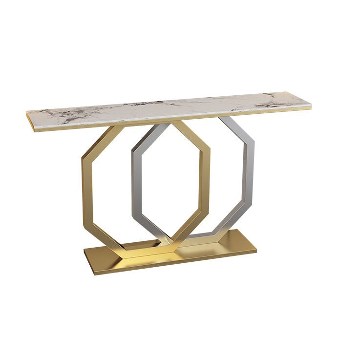 Glam Console Accent Table Antique Finish Sofa Table in Stone