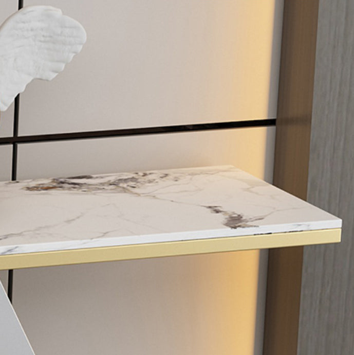 Glam Console Accent Table Antique Finish Sofa Table in Stone