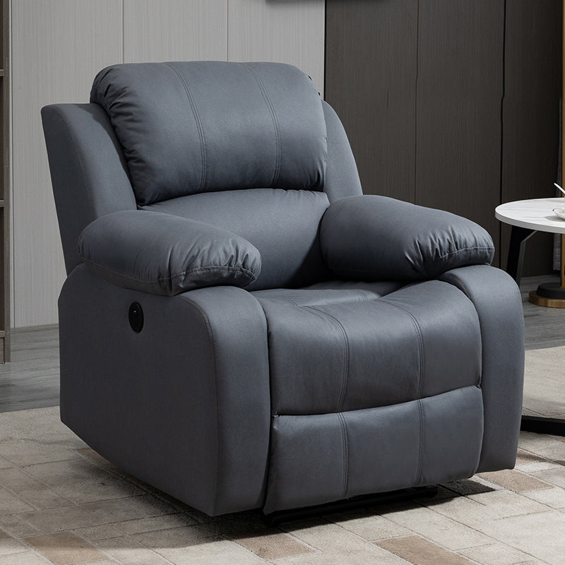 Traditional Leather Manual Recliner 34.3' Wide Swivel Base Recliner Chair