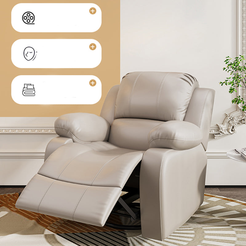 Metal Frame Standard Recliner Faux Leather Recliner Chair with Lumbar