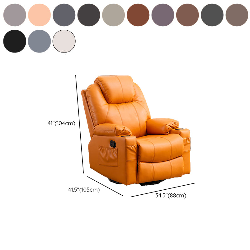 Metal Frame Home Theater Recliner Swivel Rocker Chair with Storage