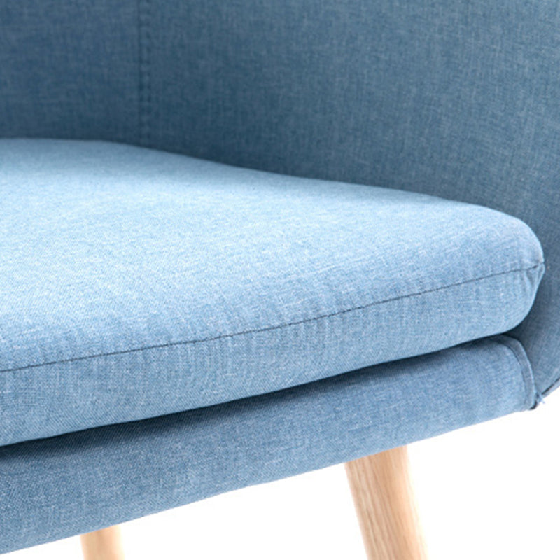 Contemporary Sloped Arms Accent Armchair Basic Four Leg Arm Chair