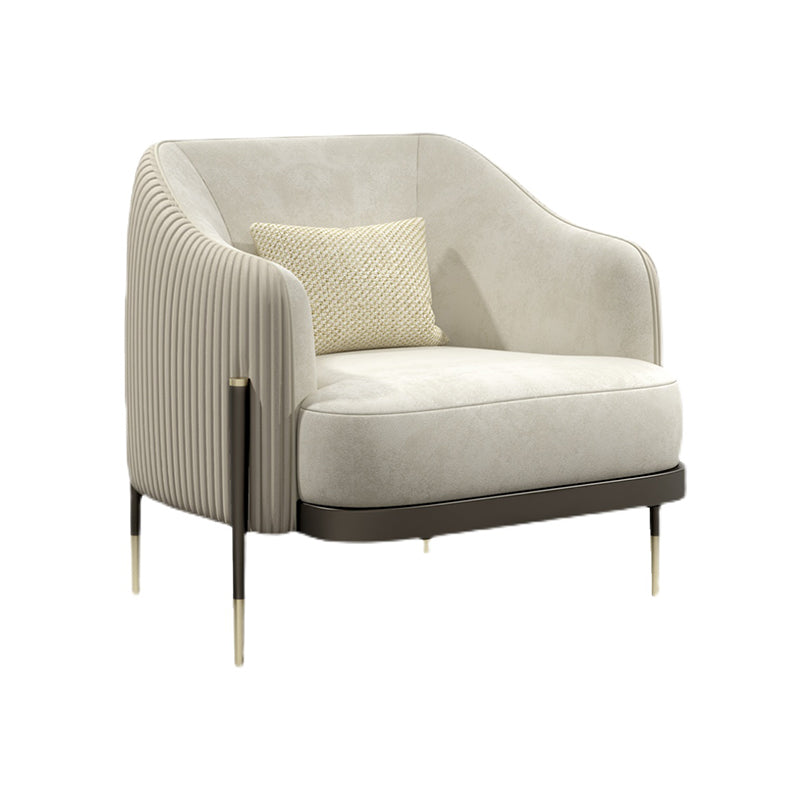 Glam Pillow Back Accent Armchair Sloped Arms Accent Armchair