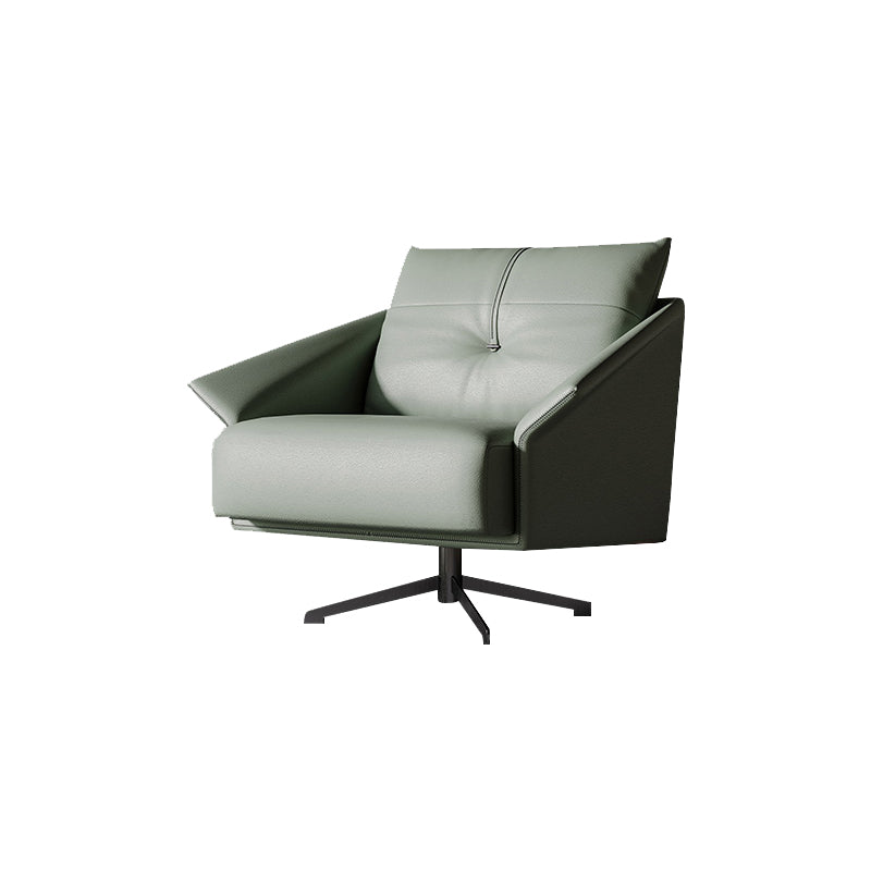Contemporary 4-Star Living Room Armchair Faux Leather Green Accent Armchair