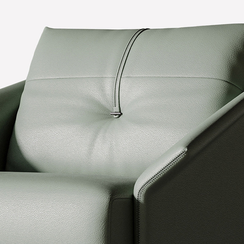 Contemporary 4-Star Living Room Armchair Faux Leather Green Accent Armchair