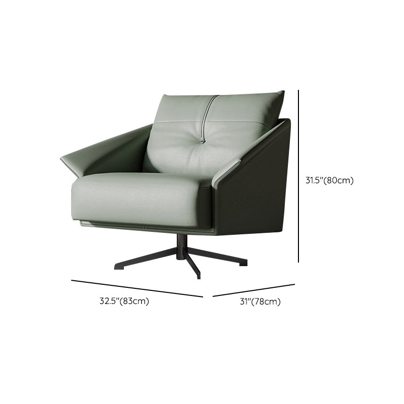 Contemporary 4-Star Living Room Armchair Faux Leather Green Accent Armchair