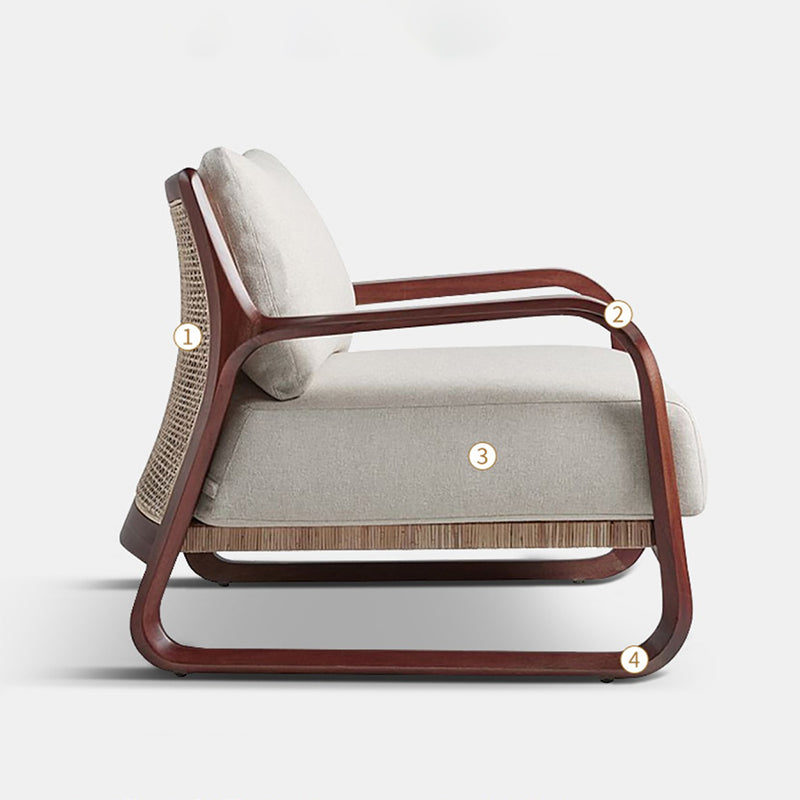 Mid-Century Modern Accent Armchair Square Arms Arm Chair for Living Room