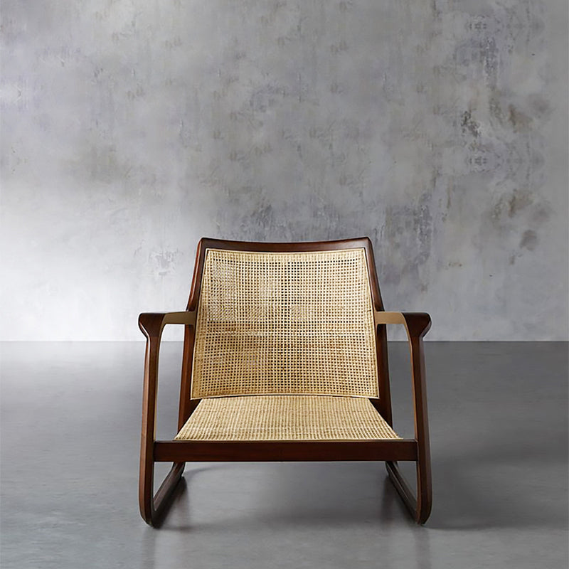 Mid-Century Modern Accent Armchair Square Arms Arm Chair for Living Room