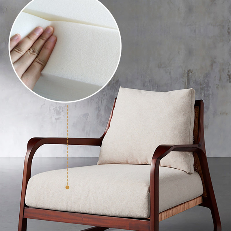 Mid-Century Modern Accent Armchair Square Arms Arm Chair for Living Room