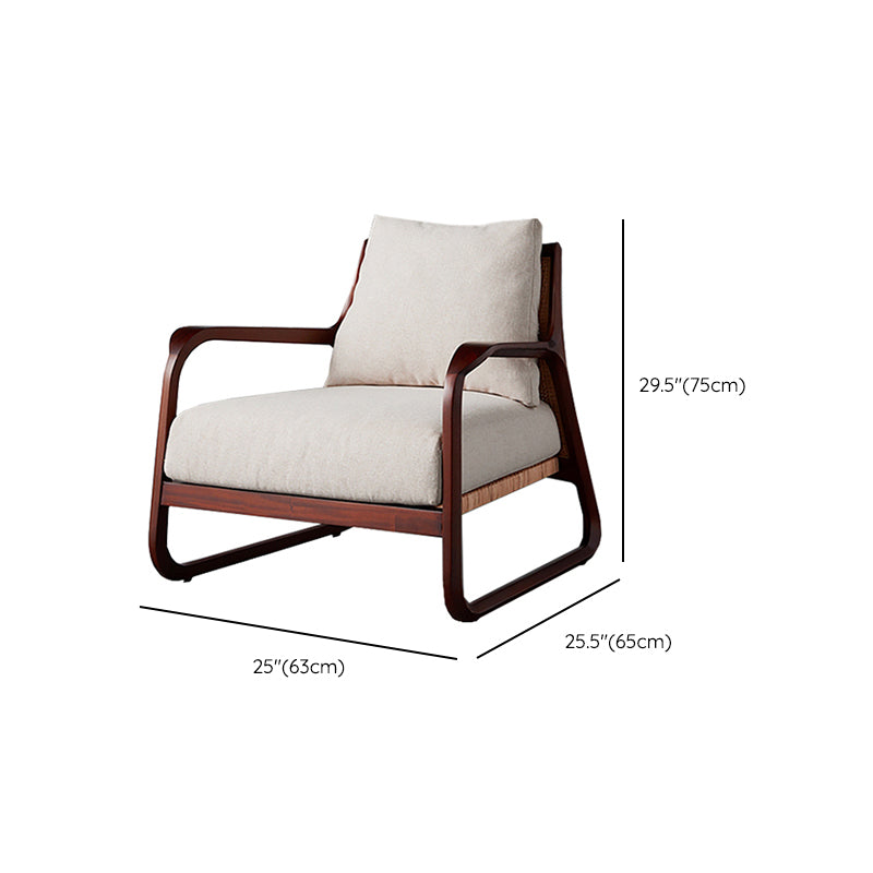 Mid-Century Modern Accent Armchair Square Arms Arm Chair for Living Room