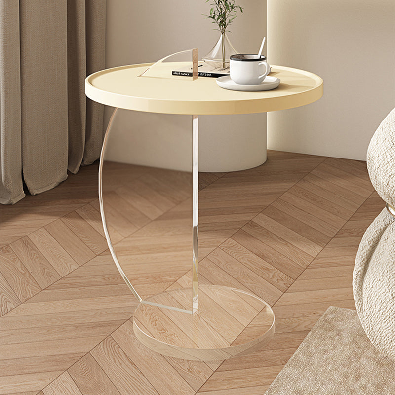 19.68" Wide Abstract Side Table Round Tray Top Sofa Side Accent Table