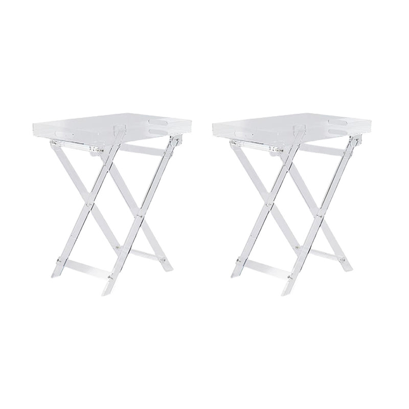 23.62" Tall Cross Legs End Table Acrylic Accent Side Table for Living Room