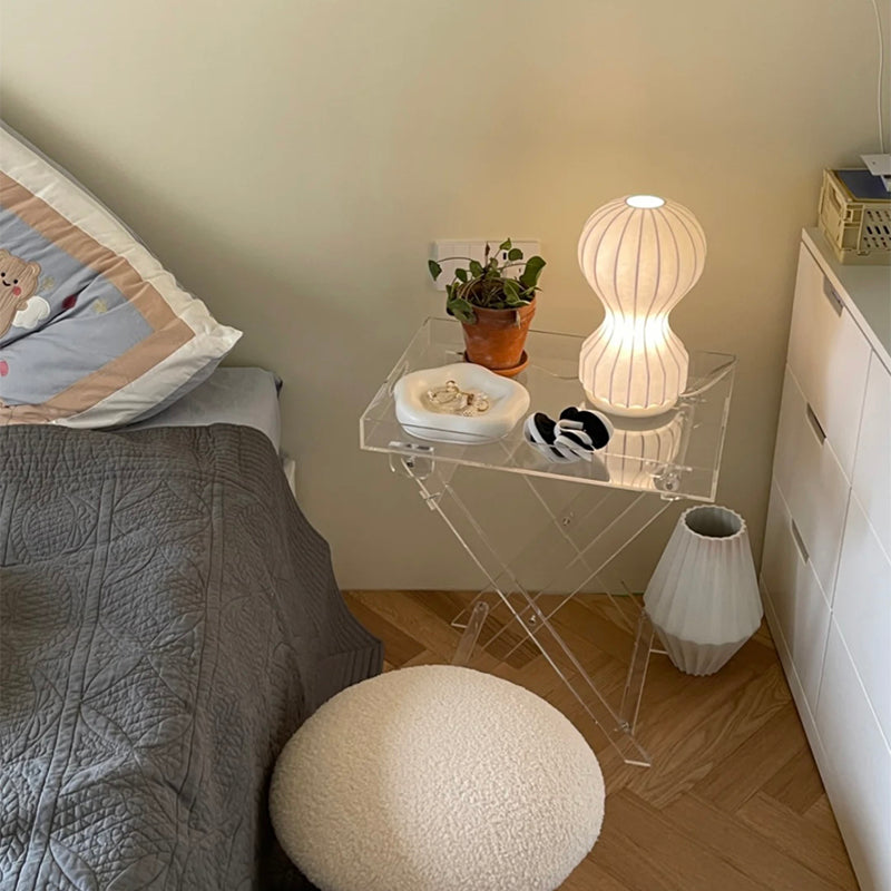 23.62" Tall Cross Legs End Table Acrylic Accent Side Table for Living Room