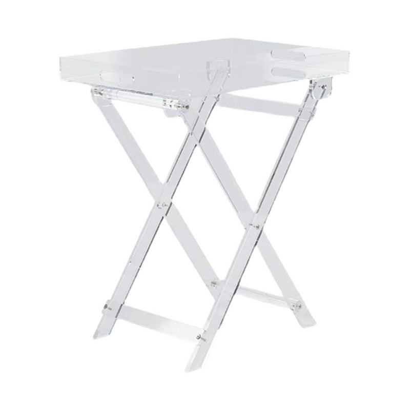 23.62" Tall Cross Legs End Table Acrylic Accent Side Table for Living Room