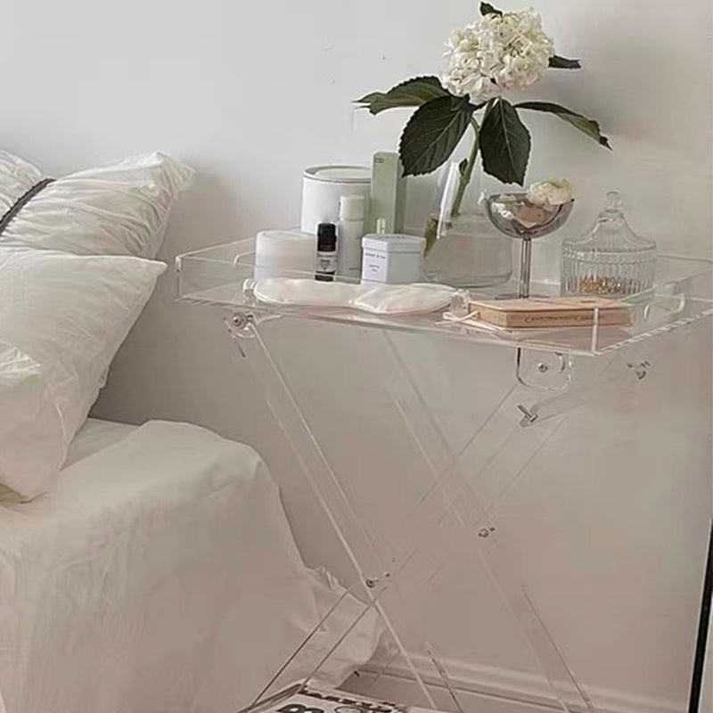 23.62" Tall Cross Legs End Table Acrylic Accent Side Table for Living Room