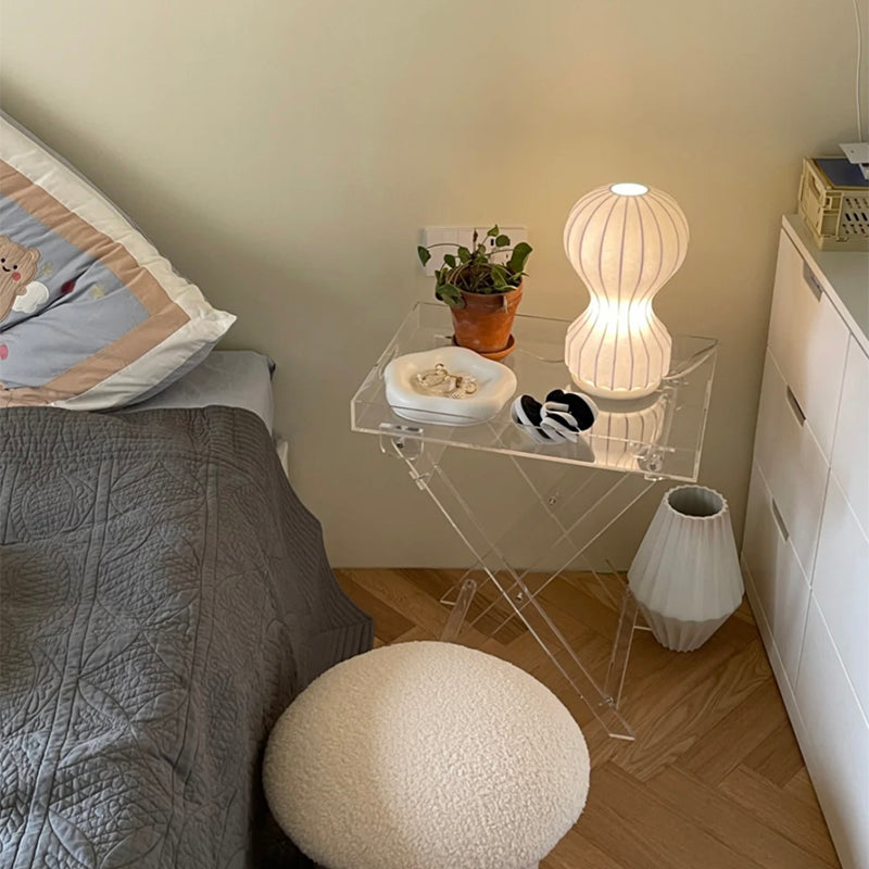 23.62" Tall Cross Legs End Table Acrylic Accent Side Table for Living Room