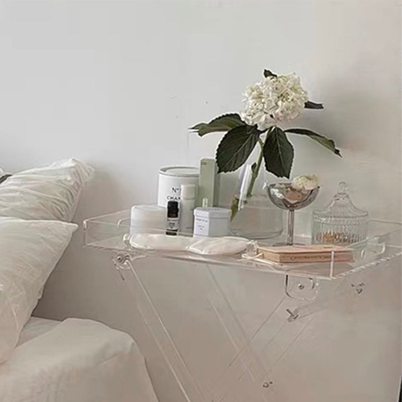 23.62" Tall Cross Legs End Table Acrylic Accent Side Table for Living Room