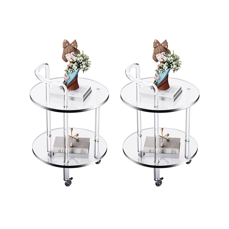 Transparent Acrylic End Table Modern Round Accent Side Table