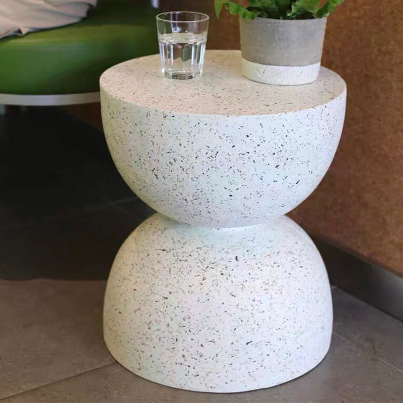 Contemporary 15.74" Wide End Table Round Concrete Side Table