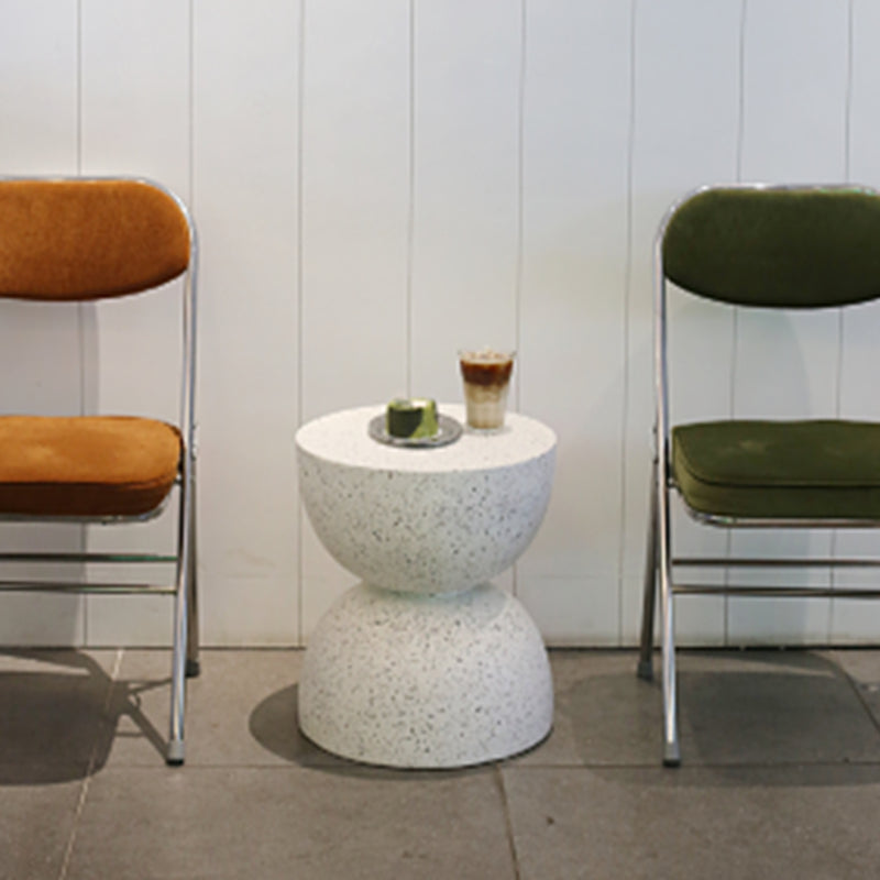 Contemporary 15.74" Wide End Table Round Concrete Side Table