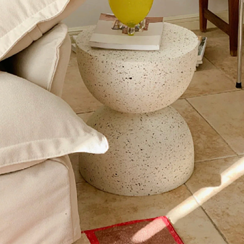 Contemporary 15.74" Wide End Table Round Concrete Side Table