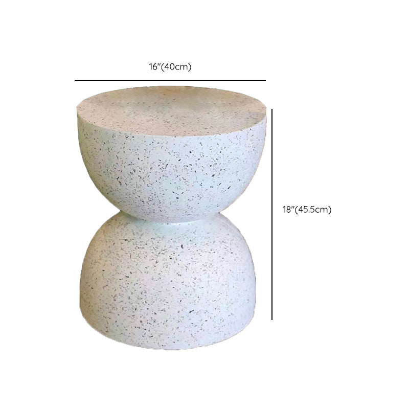 Contemporary 15.74" Wide End Table Round Concrete Side Table