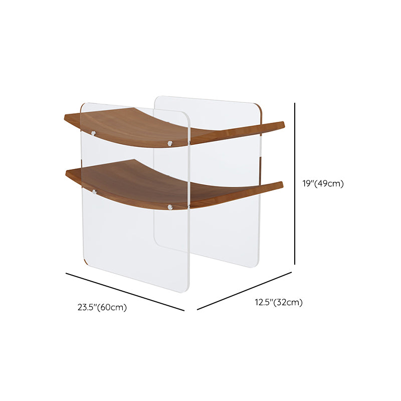 19.29" Tall Solid Wood End Table Natural Sled Accent Side Table