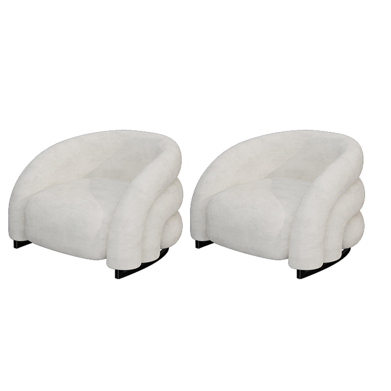 Modern Fixed Back Chair Solid Color Upholstered Sloped Arms Chair