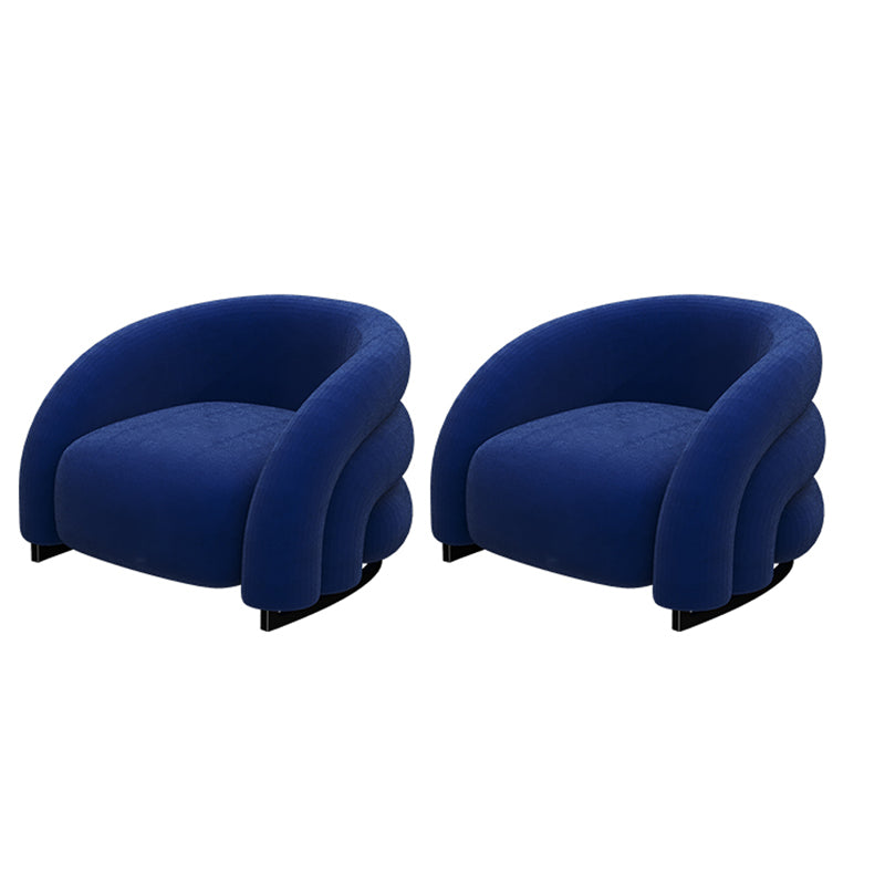 Modern Fixed Back Chair Solid Color Upholstered Sloped Arms Chair