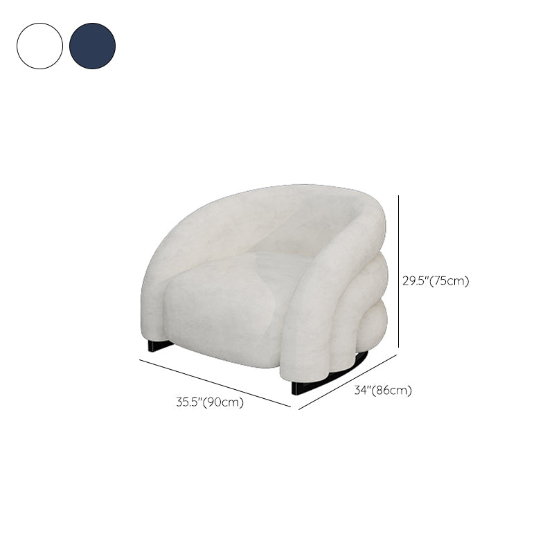 Modern Fixed Back Chair Solid Color Upholstered Sloped Arms Chair