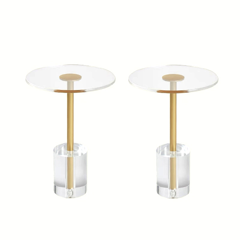 Glam Sofa Side Accent Table Plastic Clear Round Living Room Corner Table