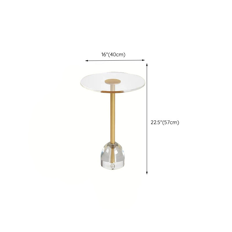 Glam Sofa Side Accent Table Plastic Clear Round Living Room Corner Table