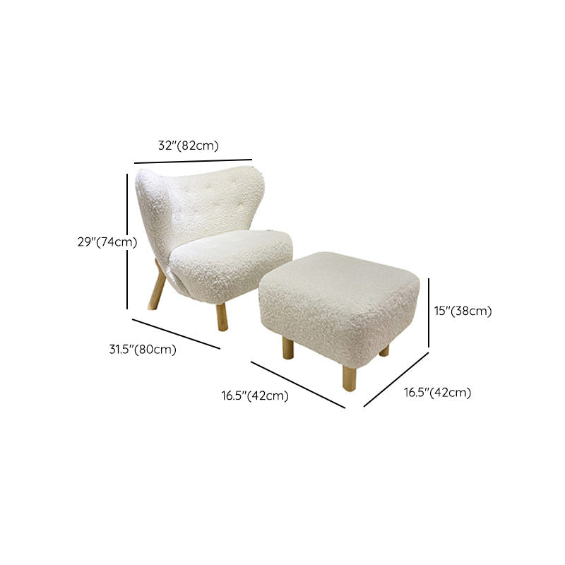 Scandinavian Slipper Accent Chair Solid Wood Frame Slipper Chair