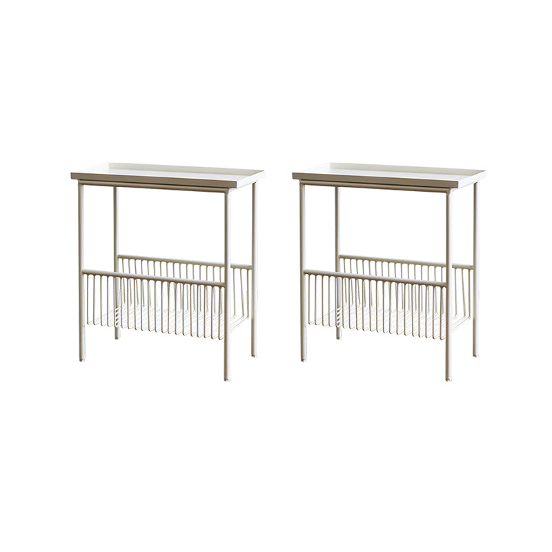 Contemporary Tray Top End Table 21.65" Tall Metal Side Table