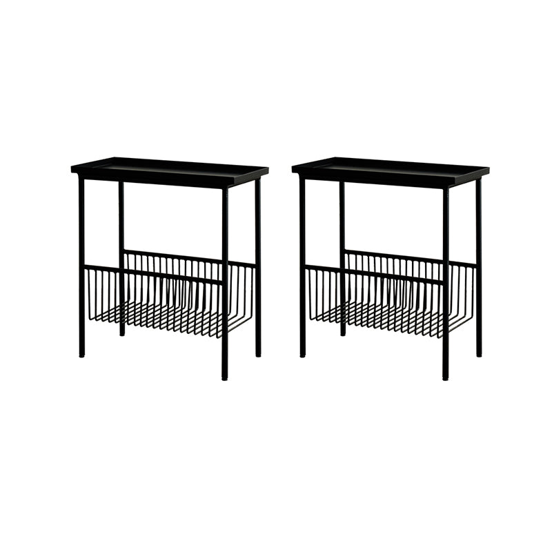 Contemporary Tray Top End Table 21.65" Tall Metal Side Table