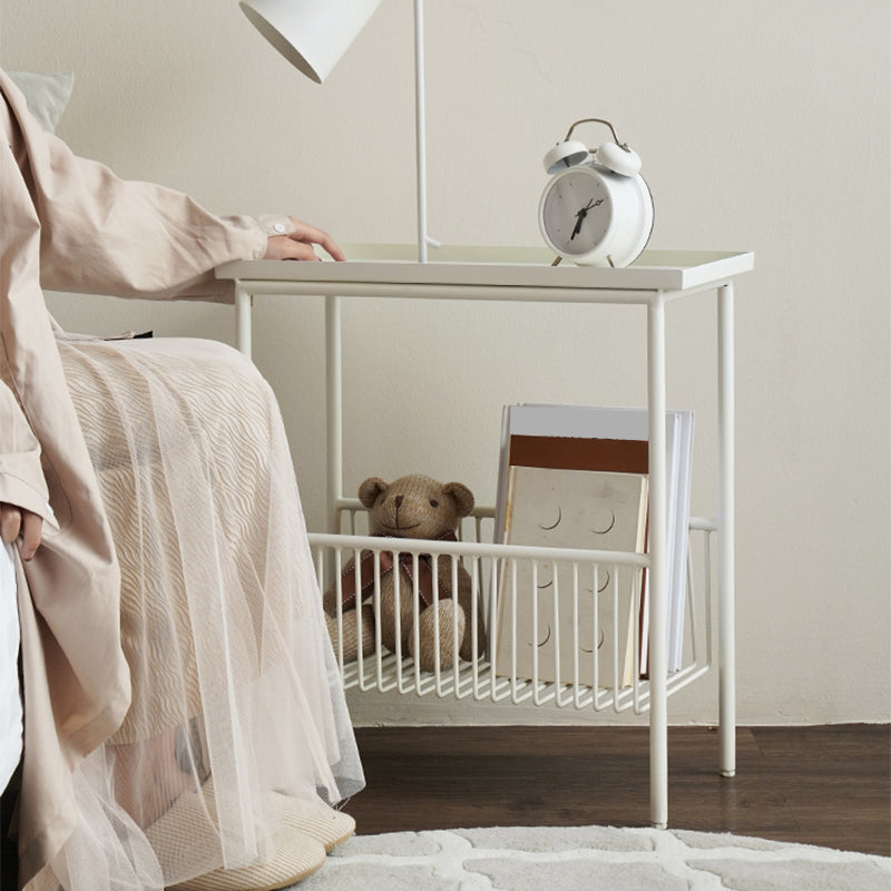 Contemporary Tray Top End Table 21.65" Tall Metal Side Table