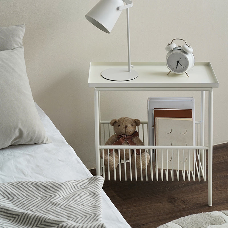 Contemporary Tray Top End Table 21.65" Tall Metal Side Table