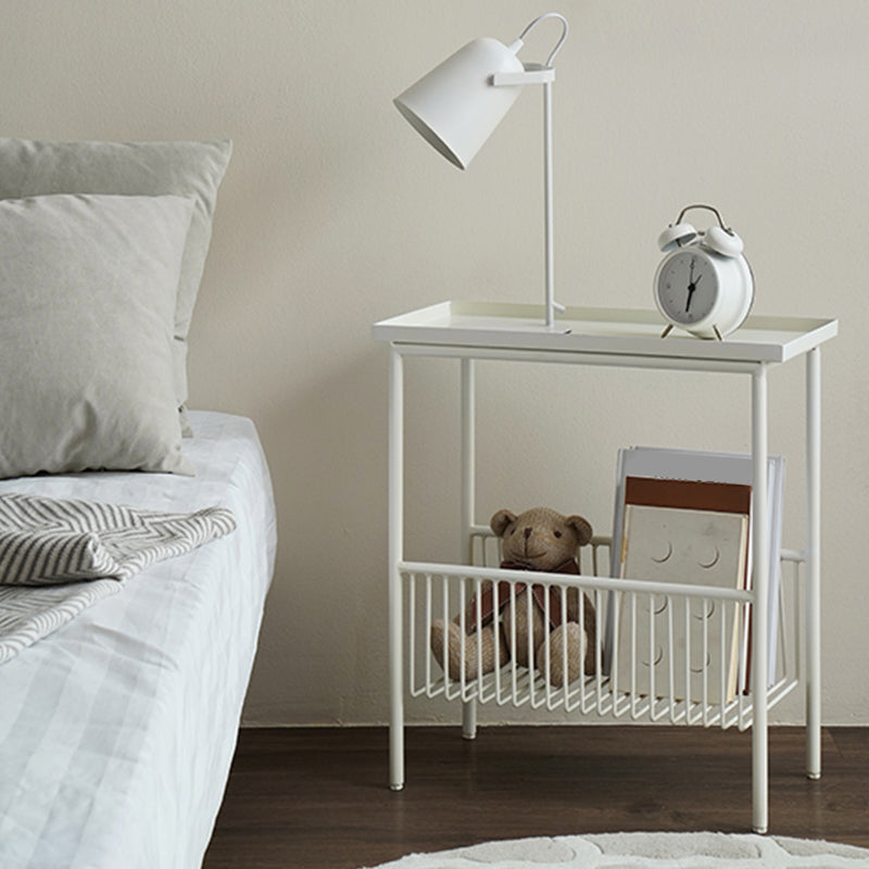 Contemporary Tray Top End Table 21.65" Tall Metal Side Table