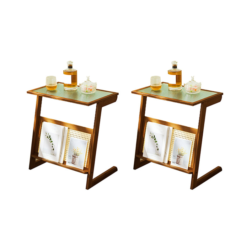 Rustic Rectangular Side Table Abstract 21.65 inch Wide End Table