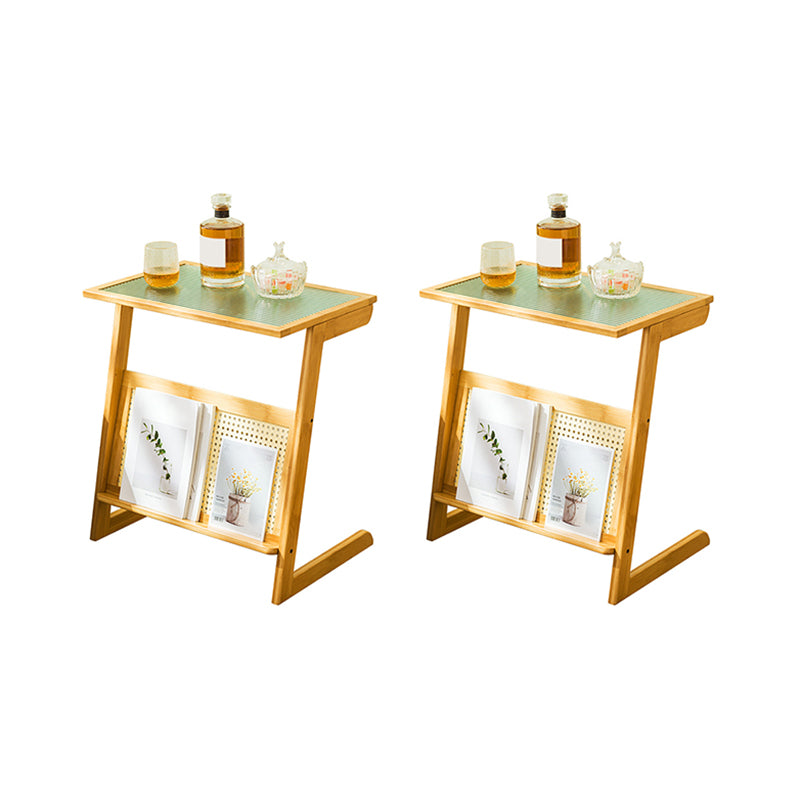 Rustic Rectangular Side Table Abstract 21.65 inch Wide End Table