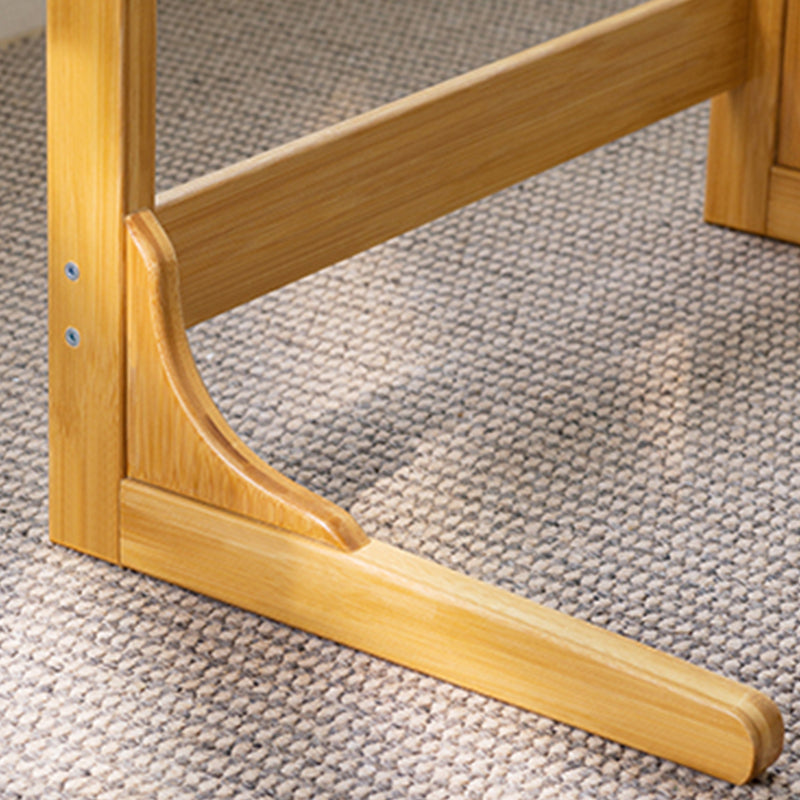 Rectangular Glass Top Side Table Wood Sofa Side Accent Table