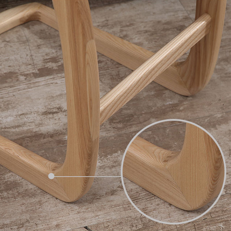 Modern Style Wood End Table Rectangular C-shape Sofa Side Accent Table