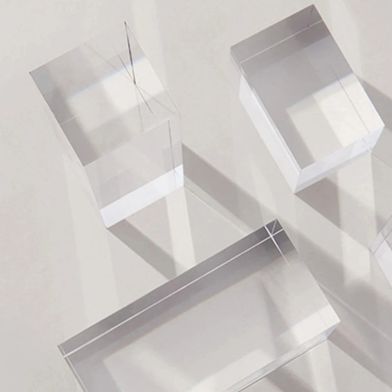 Wood and Acrylic Side End Table Double Tier Table with Shelf for Living Room