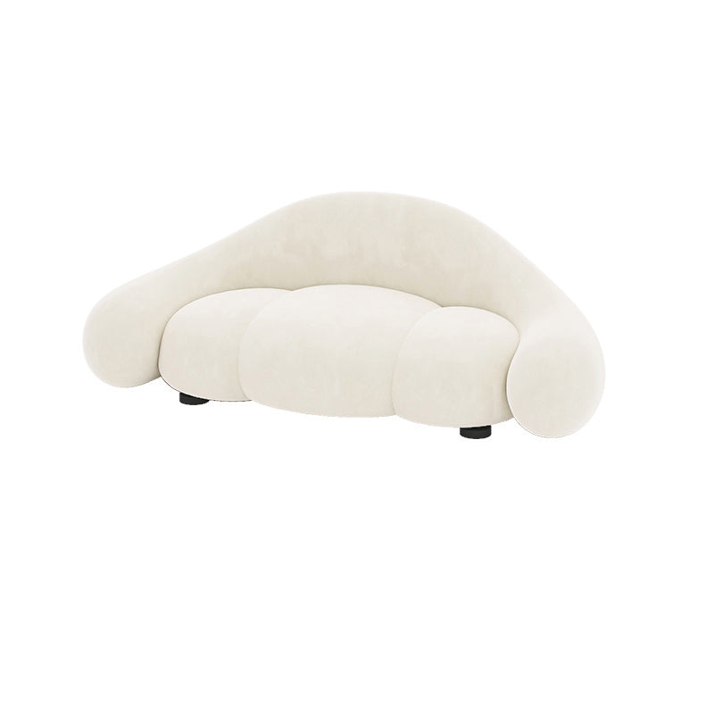 Contemporary White Seating Cushions Living Room Curved Settee