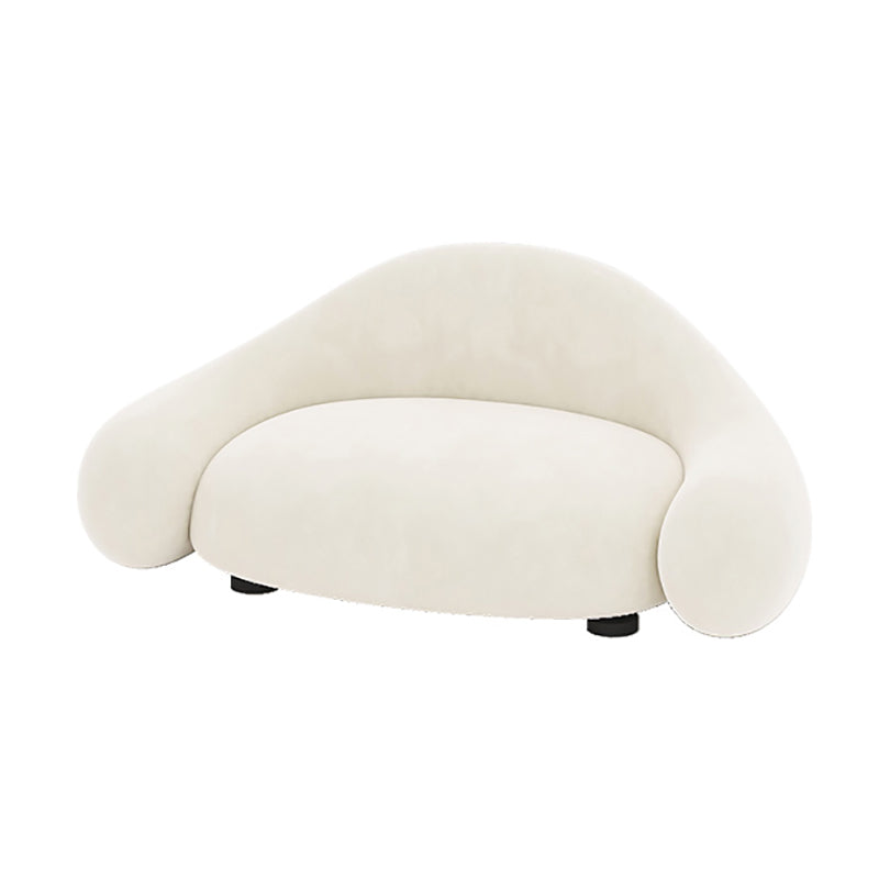 Contemporary White Seating Cushions Living Room Curved Settee