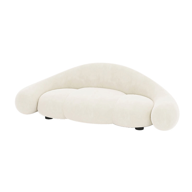 Contemporary White Seating Cushions Living Room Curved Settee